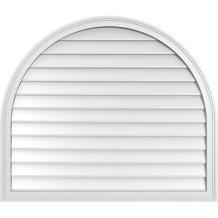 Ekena Millwork Round Top Surface Mount PVC Gable Vent w/ 2"W x 1-1/2"P Brickmould Frame, 42"W x 36"H GVPRT42X3602SN